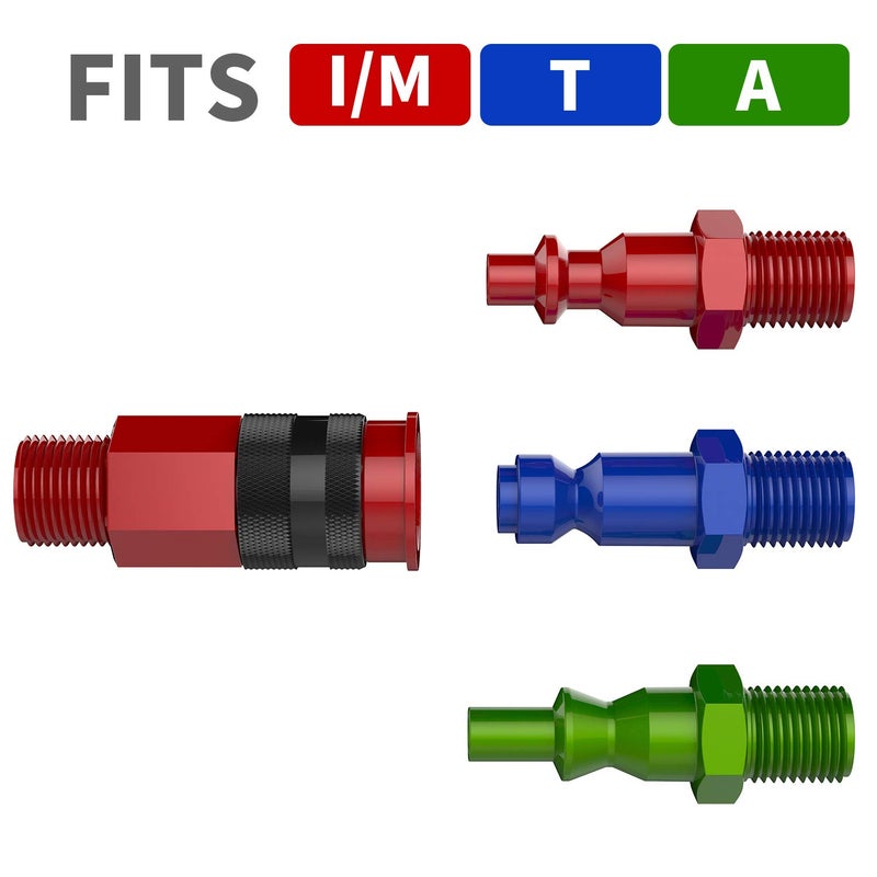 Hromee Compressed Air Outlet Kit for 1/2-Inch Tubing System with 1/4-Inch NPT Outlet Port, Air Push To Connect Outlet Block Set with Elbow NPT Straight and Universal Coupler - Image 4